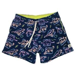 Chubbies Shorts Men's M Blue Fleece Dinosaur Pocket Comfort Stretch Athleisure